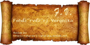 Fehérvári Veronika névjegykártya