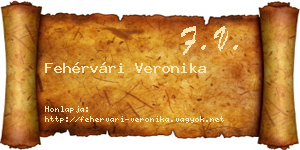 Fehérvári Veronika névjegykártya